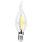 Лампа светодиодная 9 Вт E14 C35T 2700К 840Лм прозрачный 230В свеча на ветру белый теплый 25960 Feron