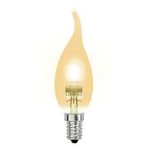 Лампа галогенная 28Вт Е14 HCL-28/CL/Е14 flame gold свеча на ветру золотая 04120 Uniel